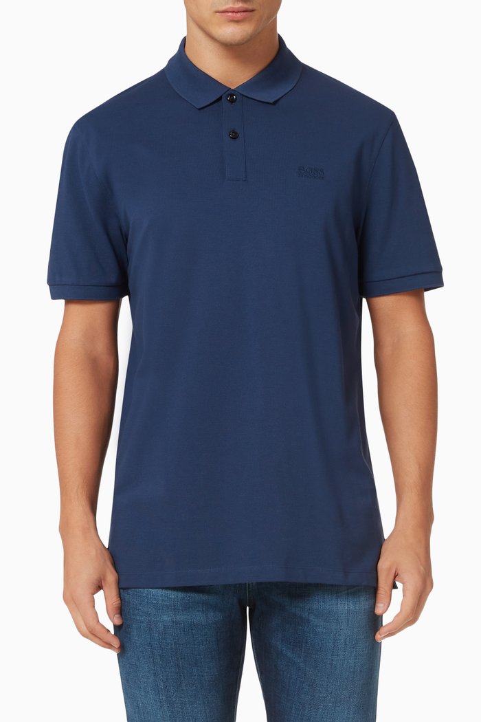 

Pallas Polo Shirt in Pique Cotton, Blue
