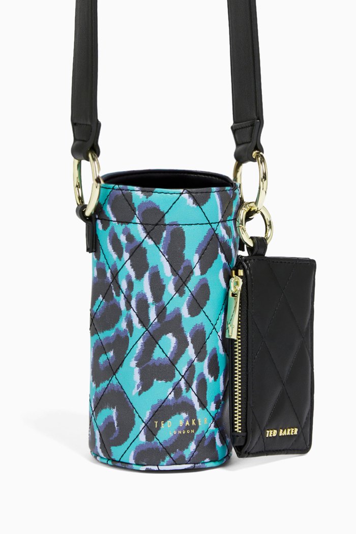 

Shooka Water Bottle Carrier in Quilted Leopard Recycled PU, Multicolour