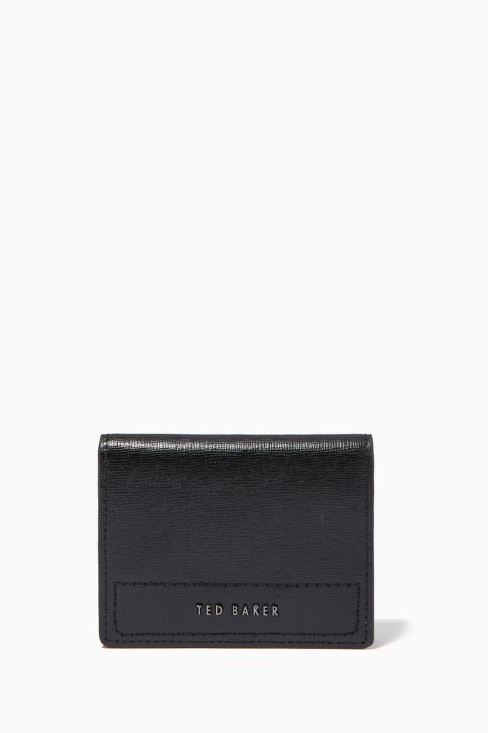 

Papryca Folded Cardholder in Saffiano Leather, Black