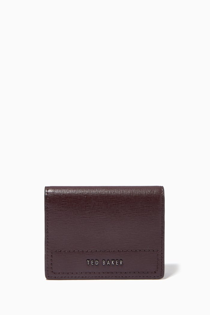 

Papryca Folded Cardholder in Saffiano Leather, Brown