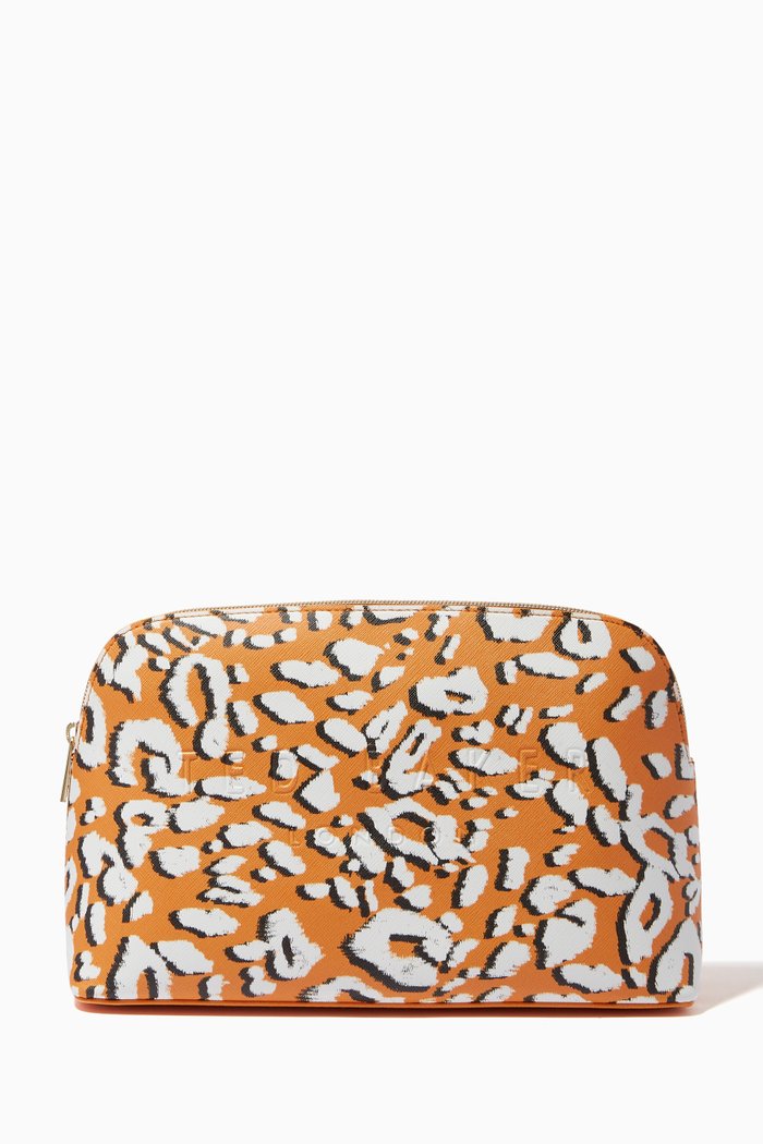 

Luciiaa Washbag in Leopard Saffiano PVC, Yellow