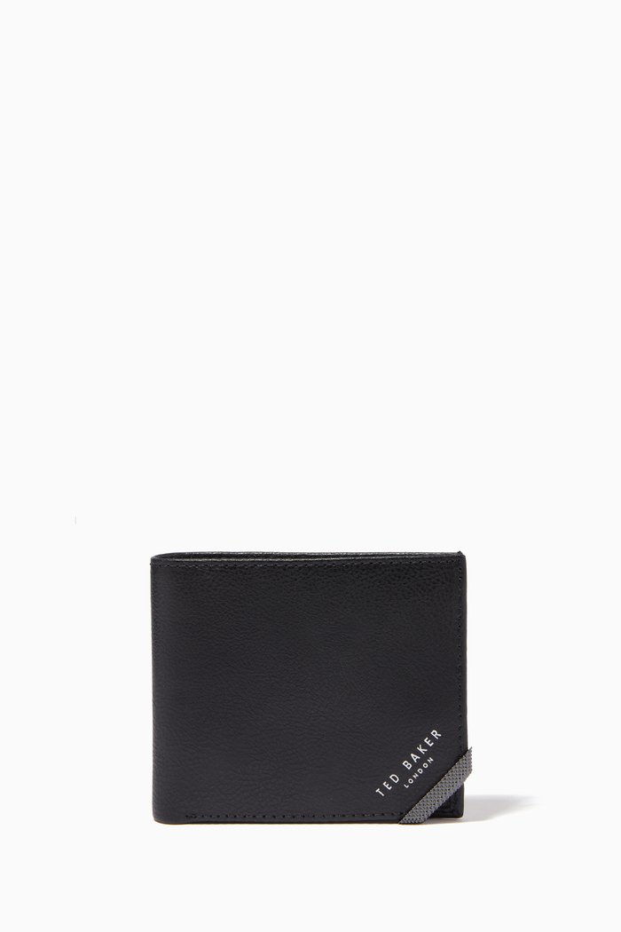 

Crawll Bifold Wallet with Zip in Leather, Black