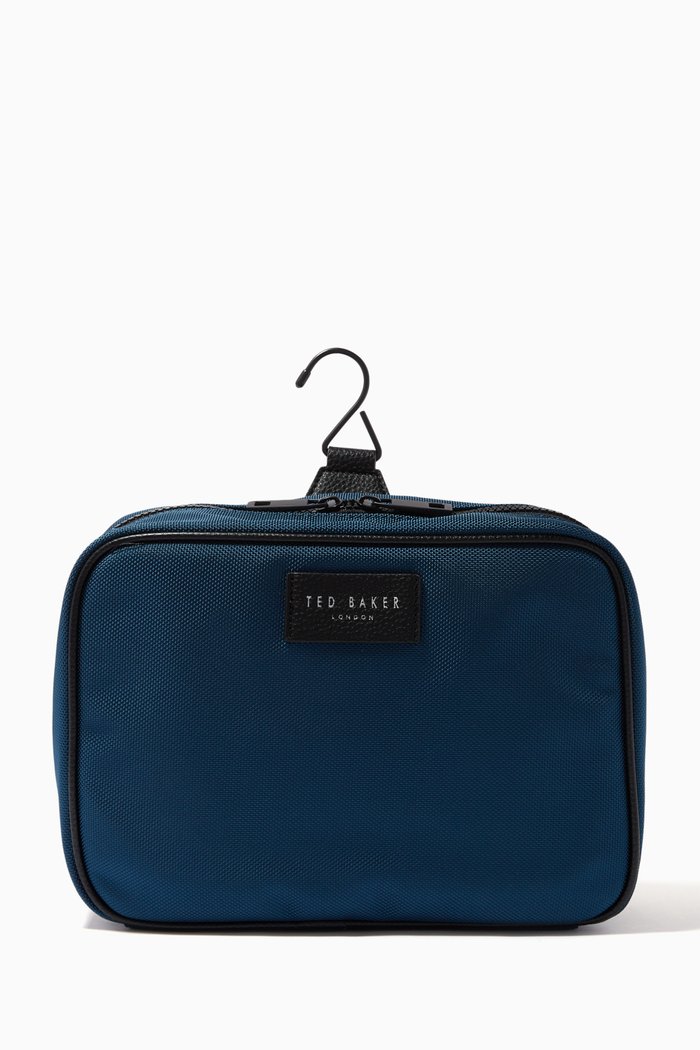 Kenya Washbag with Hook in Nylon, Blue