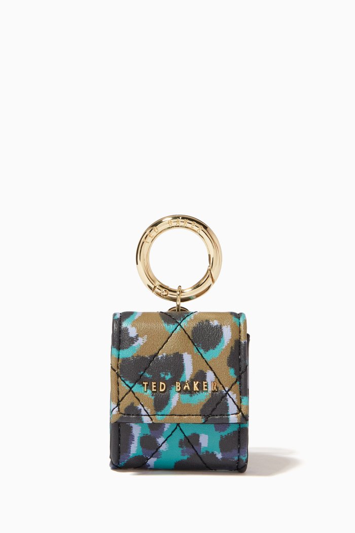 

Quilth Small Headphone Case in Quilted Leopard Recycled PU, Multicolour