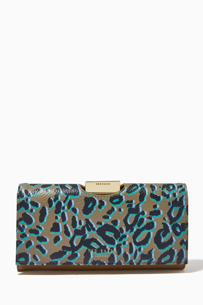 

Naadia Large Bobble Purse in Leopard Leather, Multicolour