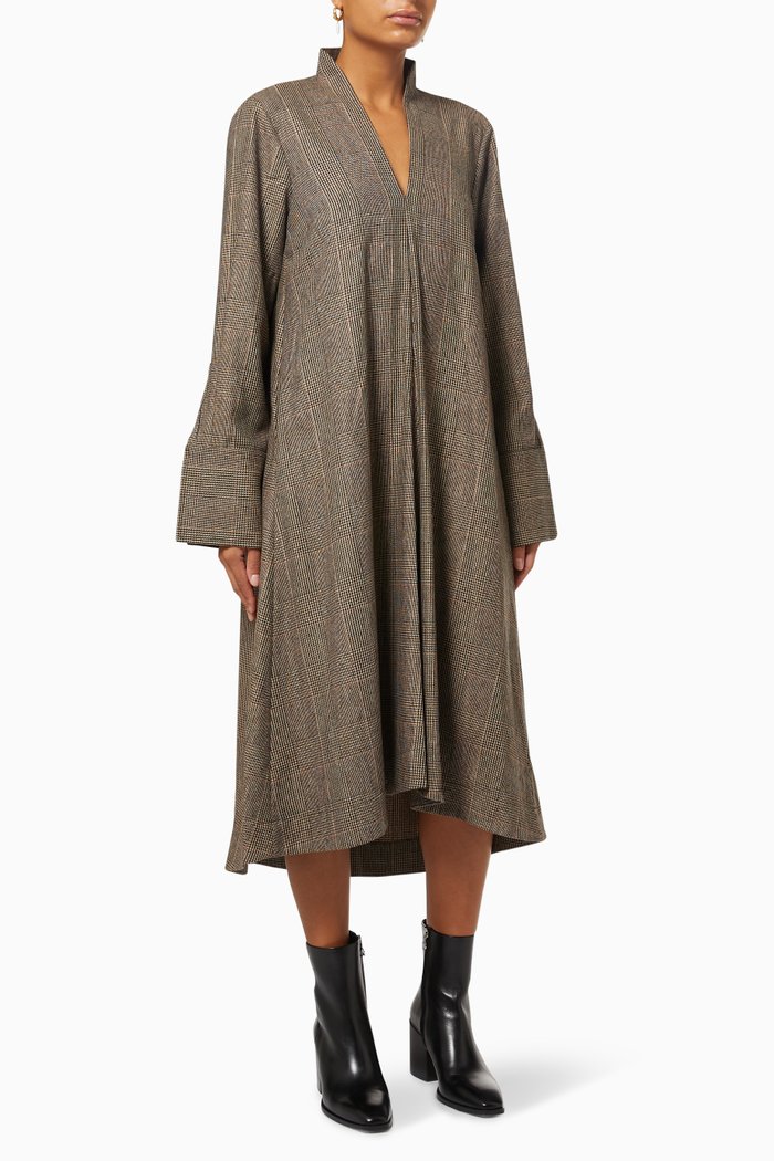 

Glen Plaid Dress, Brown