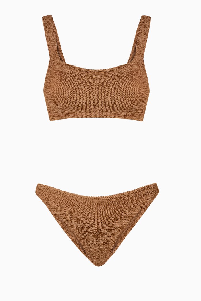 

Xandra Bikini in Crinkle Nylon Blend, Brown