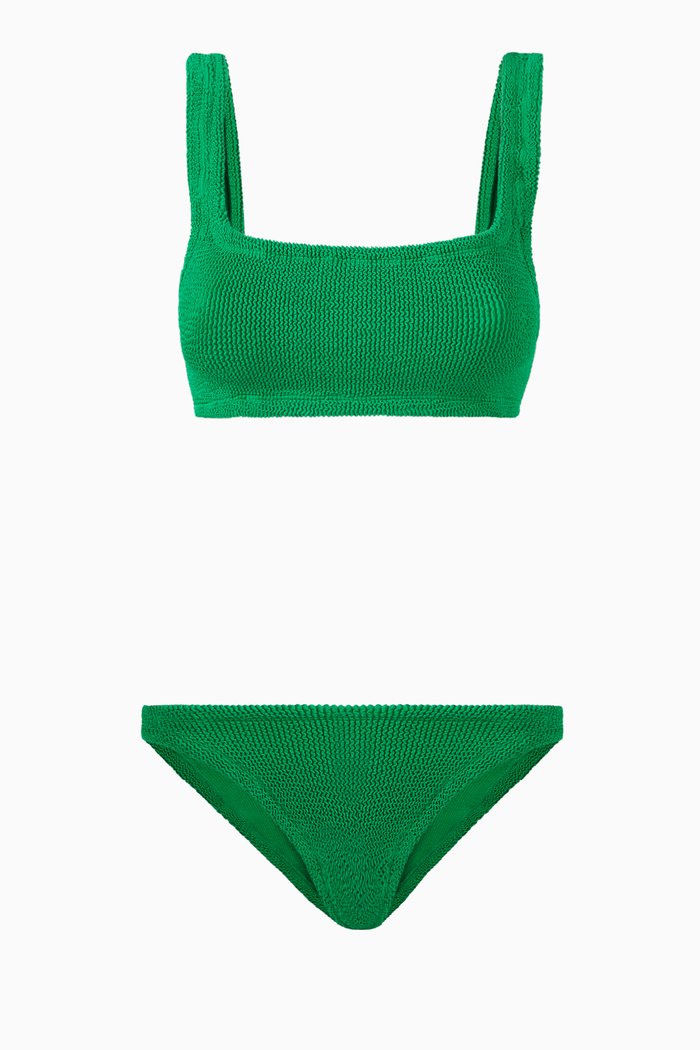 

Xandra Bikini in Crinkle Nylon Blend, Green