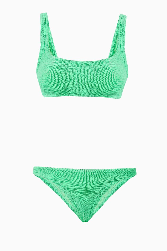 

Xandra Bikini in Crinkle Nylon Blend, Green