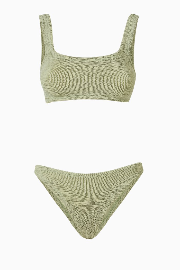 

Xandra Bikini in Crinkle Nylon Blend, Green