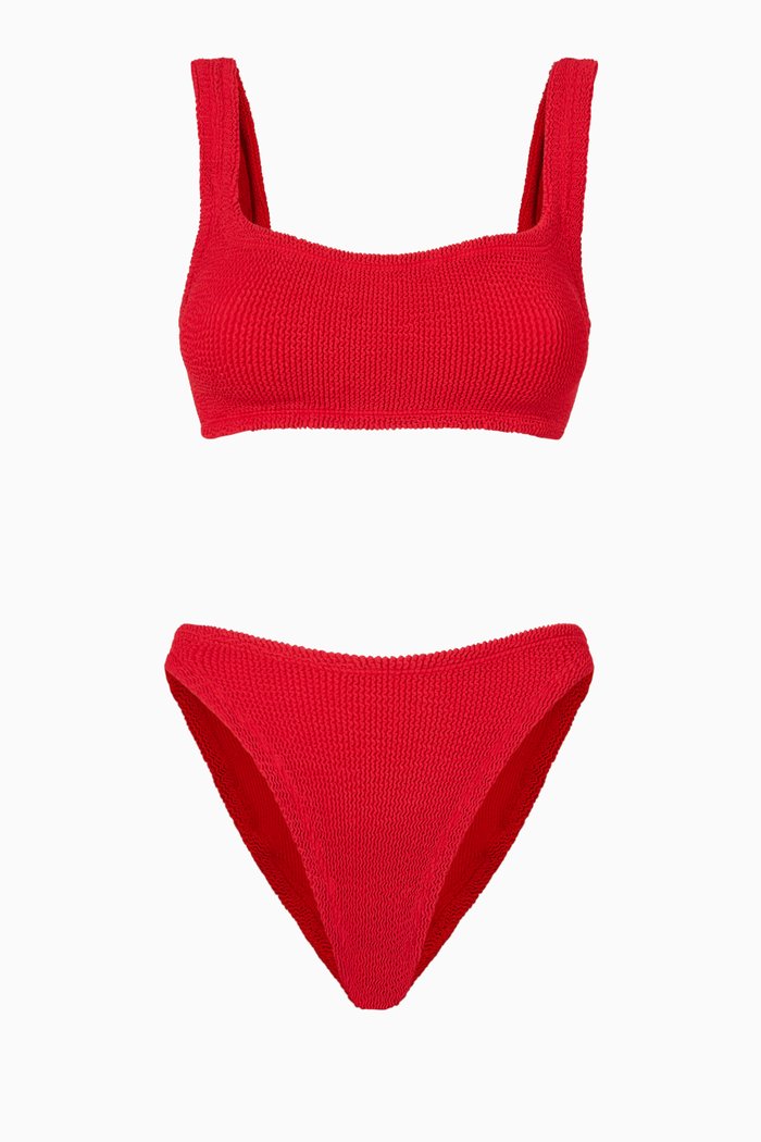 

Xandra Bikini in Crinkle Nylon Blend, Red