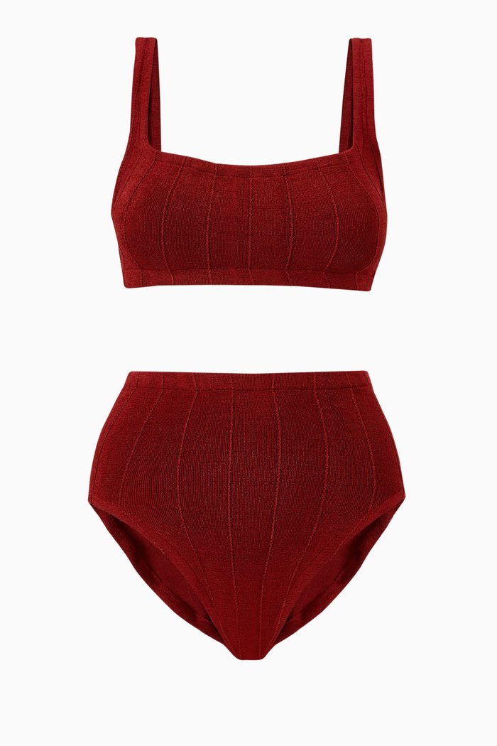 

Patricia Bikini in Ribbed Nylon Blend, Brown