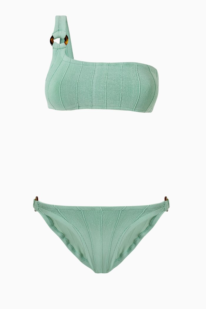 

Zadie Bikini in Ribbed Nylon Blend, Green