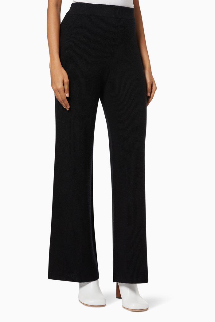 

Knitted Flared Pants, Black