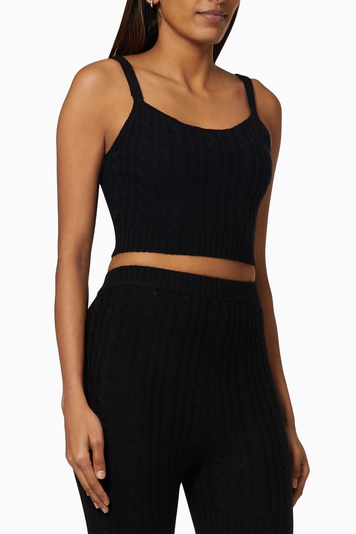 

Knitted Crop Top, Black