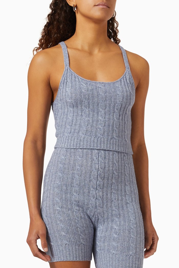 

Cropped Top in Rib-knit, Grey