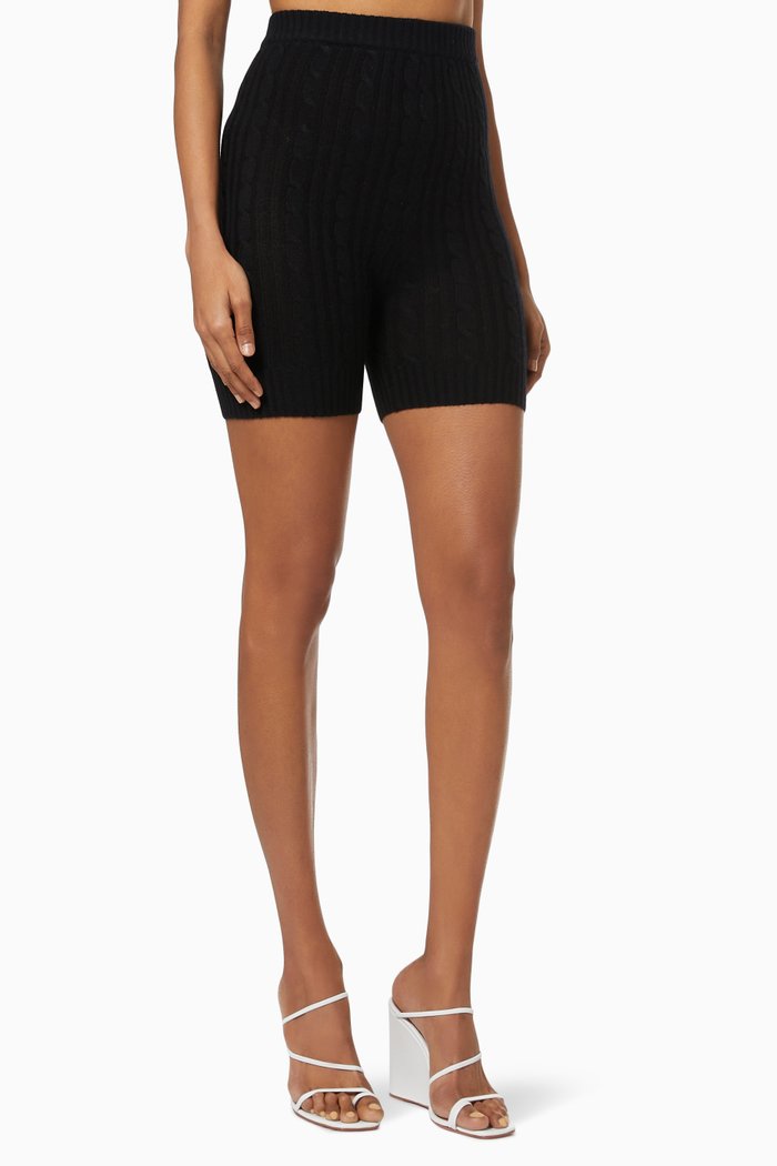 

IA Essentials Cable Knit Biker Shorts, Black
