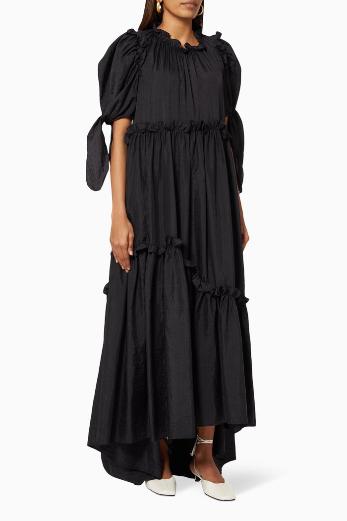 

Karla Midi Dress in Crushed Ripstop, Black