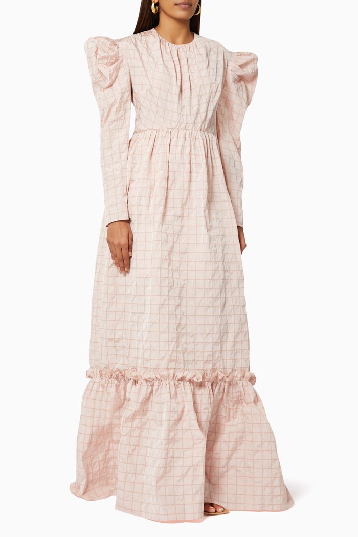 

Laila Maxi Gown in Recycled Crushed Ripstop, Pink