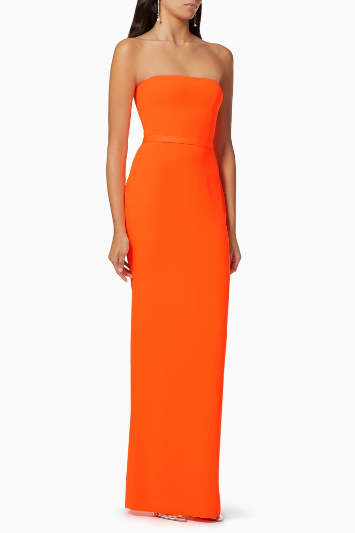 

Cassidy Column Gown in Satin Crepe, Orange