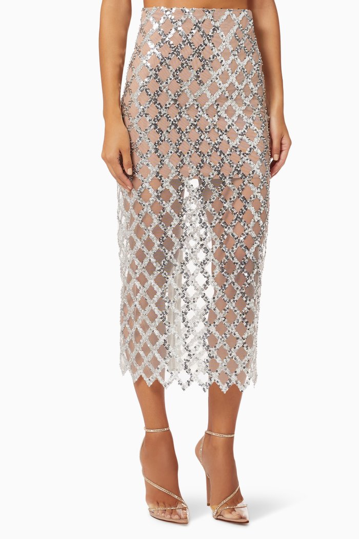 

Coco Midi Skirt in Shimmer Bodice, Silver