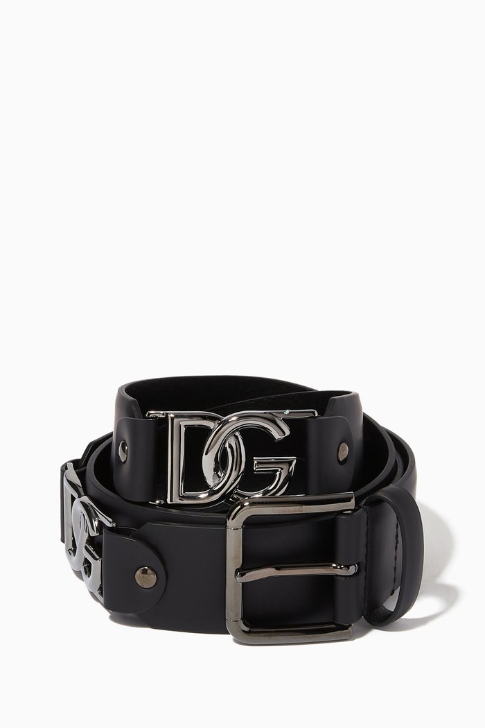 

DG Logo Belt in Leather, Black