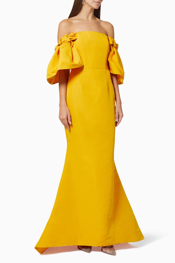 

Dahlia Mermaid Gown in Silk Faille, Yellow