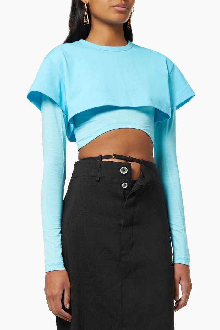 

Le Double T-shirt in Stretch Lyocell, Blue