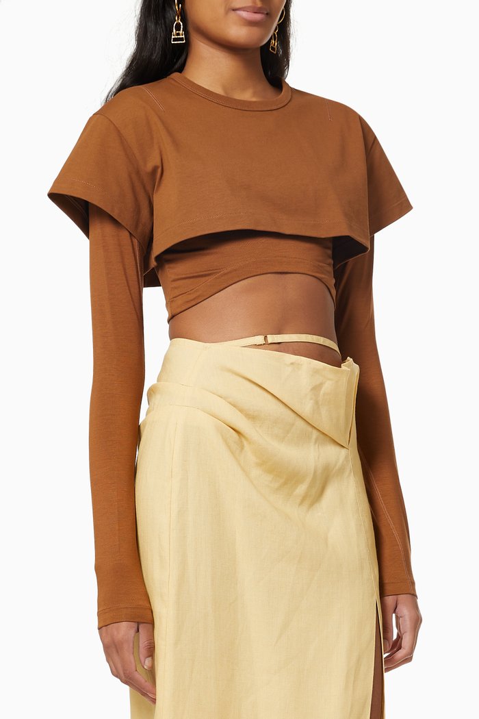 

Le Double T-shirt in Stretch Lyocell, Brown
