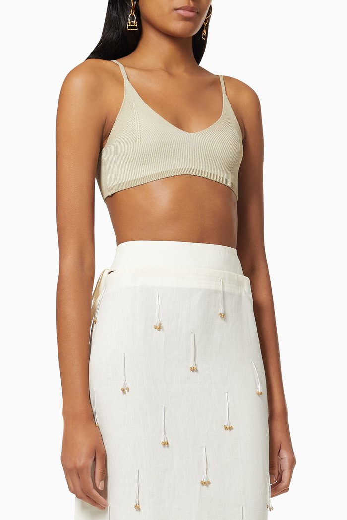 

Le Bandeau Valensole Bralette in Viscose Blend Knit, Neutral