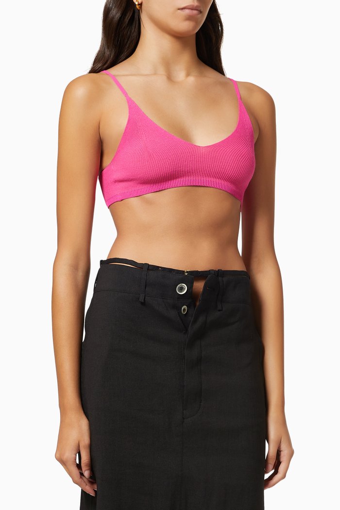 

Le Bandeau Valensole Bralette in Viscose Blend Knit, Pink