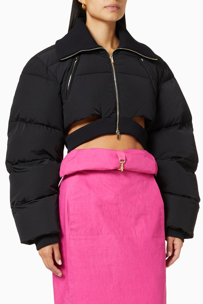 

La Doudoune Pralù in Quilted Nylon, Black