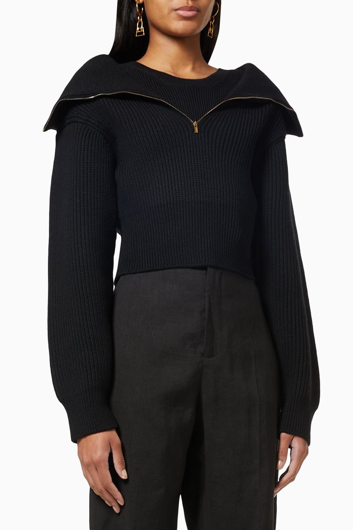 

La Maille Risoul in Merino Wool Knit, Black