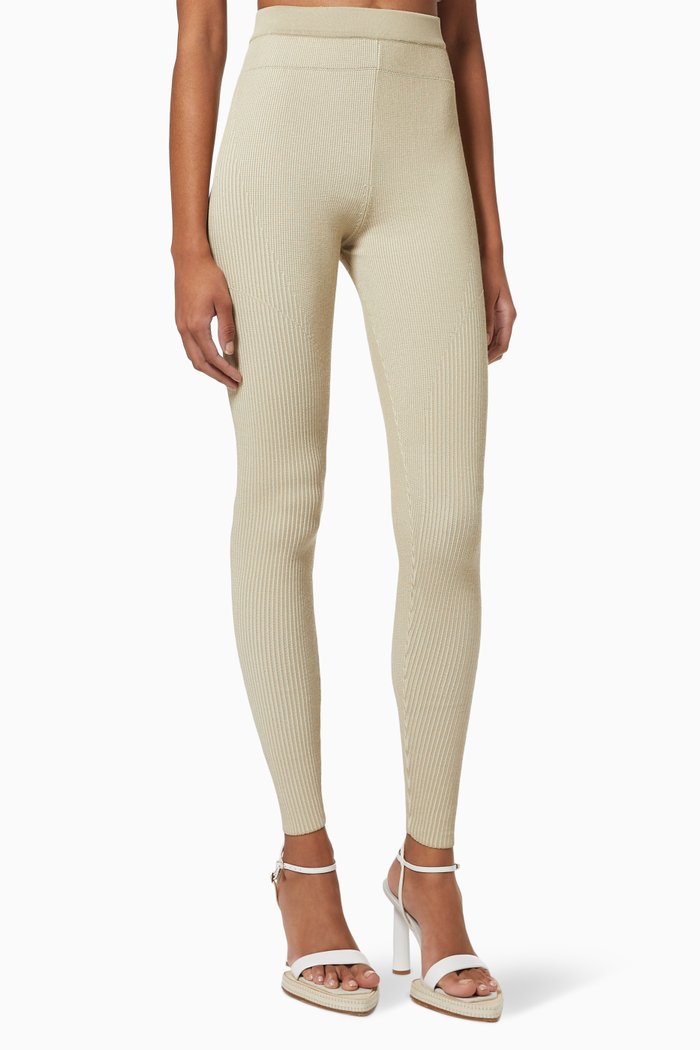 

Le Legging Arancia in Viscose Nylon Blend Knit, Neutral