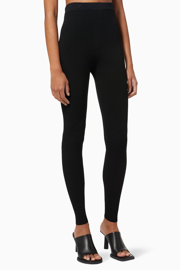 

Le Legging Arancia in Viscose Nylon Blend Knit, Black