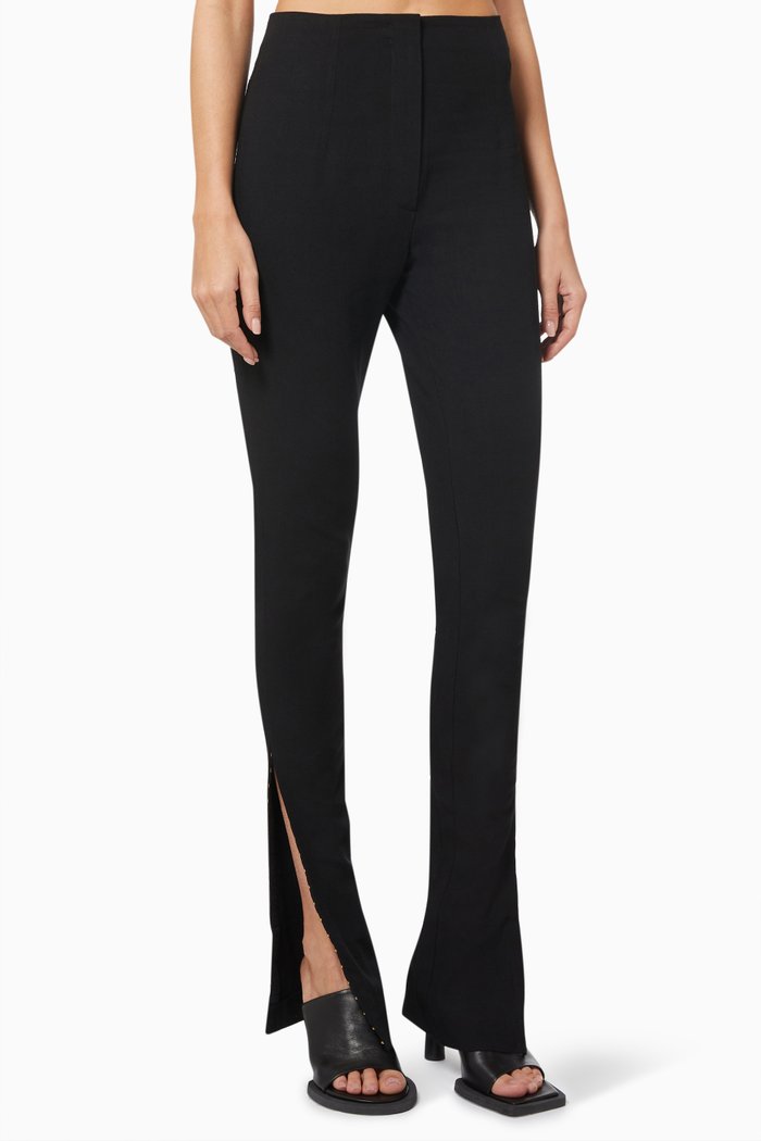 

Le Pantalon Obiou in Stretch Linen, Black