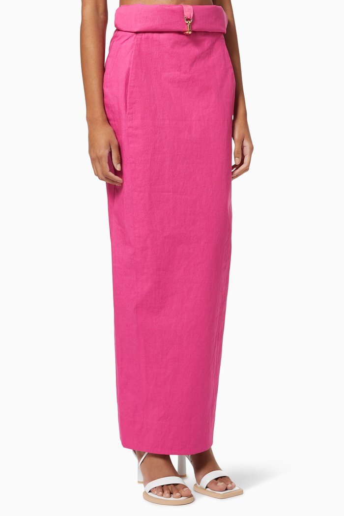 

La Jupe Terra in Linen, Pink