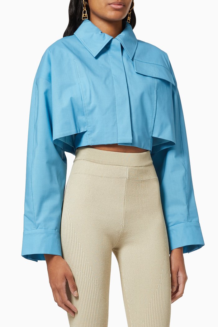 

La Veste Esterel Jacket in Cotton Poplin, Blue