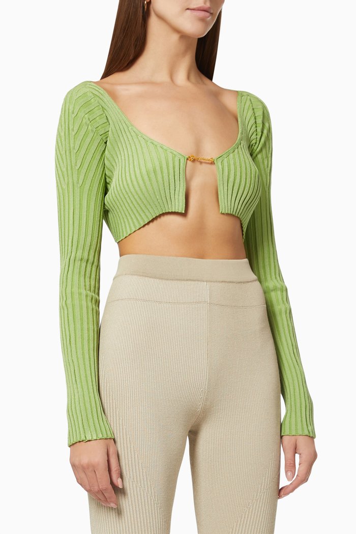 

La Maille Pralù in Ribbed Knit, Green