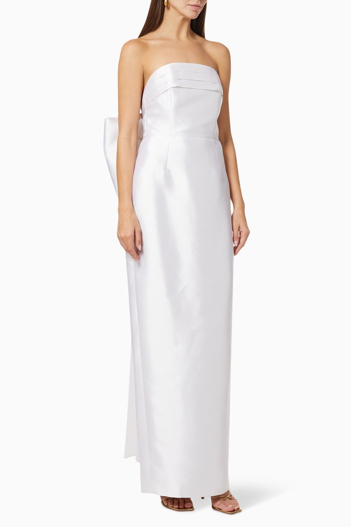 

Magnolia Column Gown in Silk, White