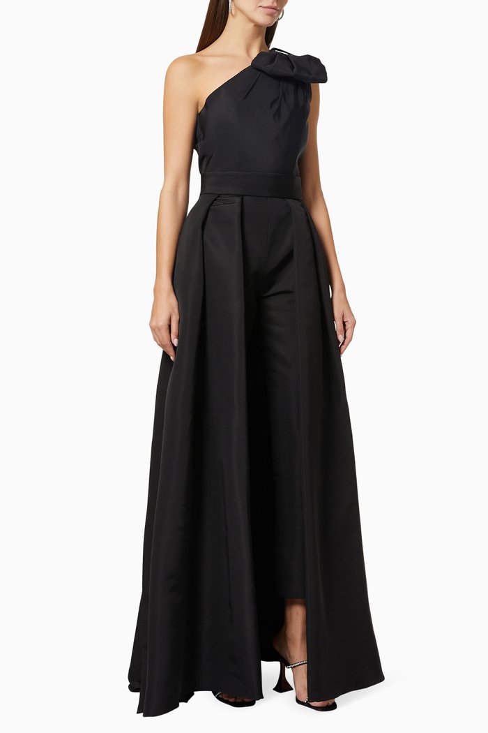 

Blair Jumpsuit & Convertible Skirt in Silk, Black