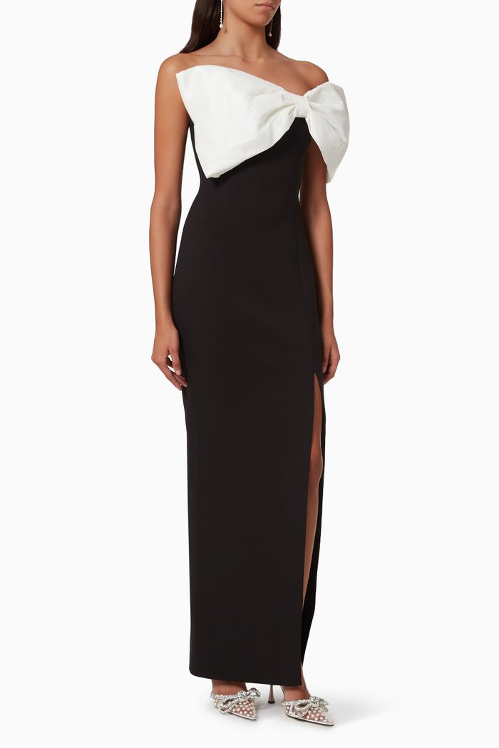 

Kace Gown in Bonded Crepe, Black