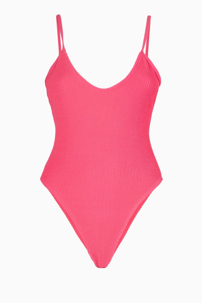 Always Fits Swimsuit in Crinkle Rib Knit, Pink