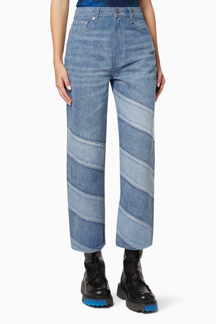 

Cutline Core Missy Cropped Jeans in Denim, Blue