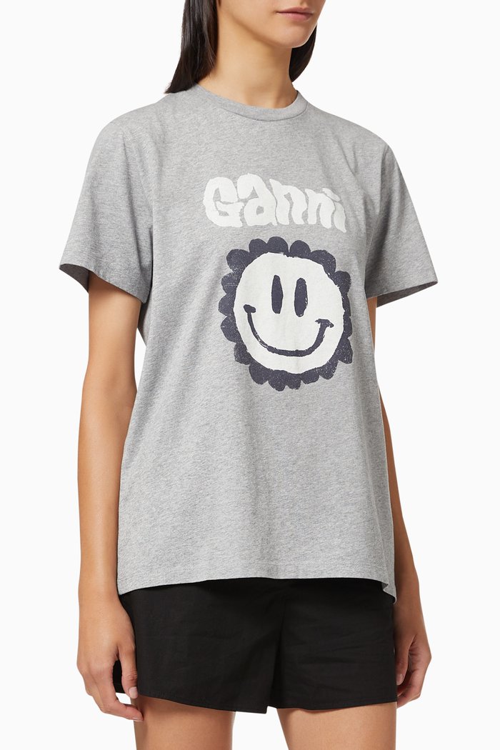 

Love Smiley T-shirt in Cotton Jersey, Grey