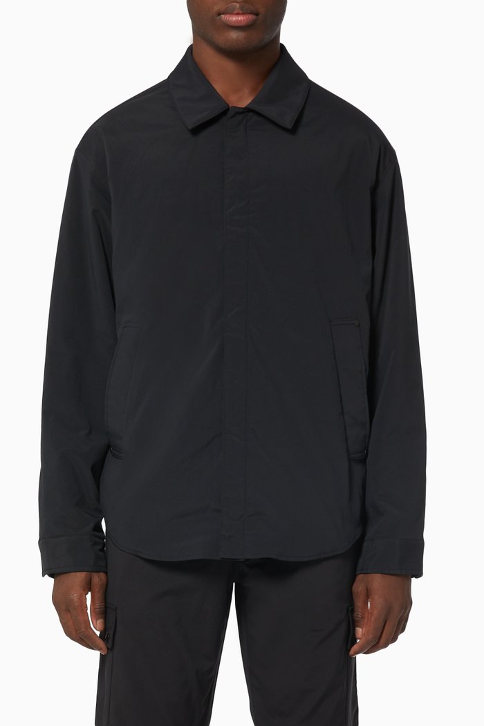 

Overshirt in Quilted Technical Fabric, Black