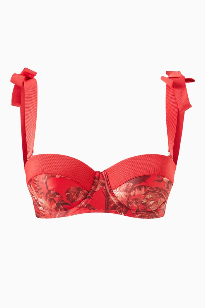 

Fatiima Bikini Top in Tropical ECONYL®, Red