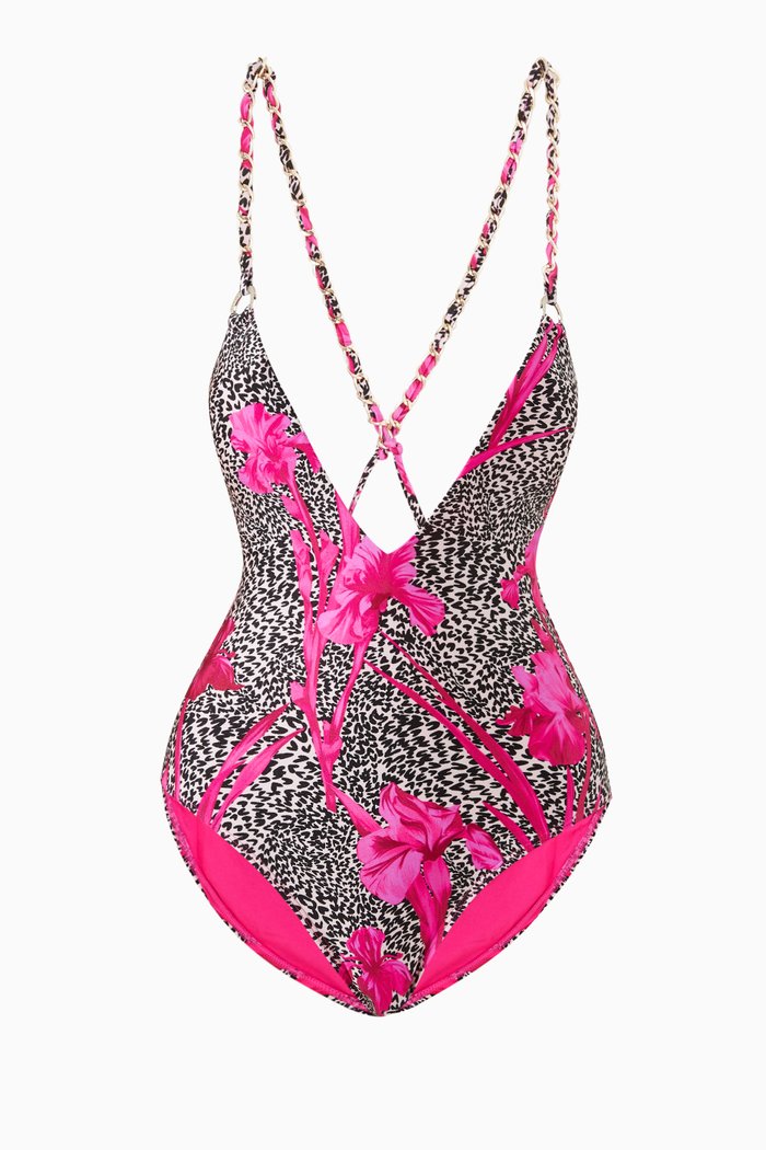 

Giianah Swimsuit in Hibiscus Nylon, Pink