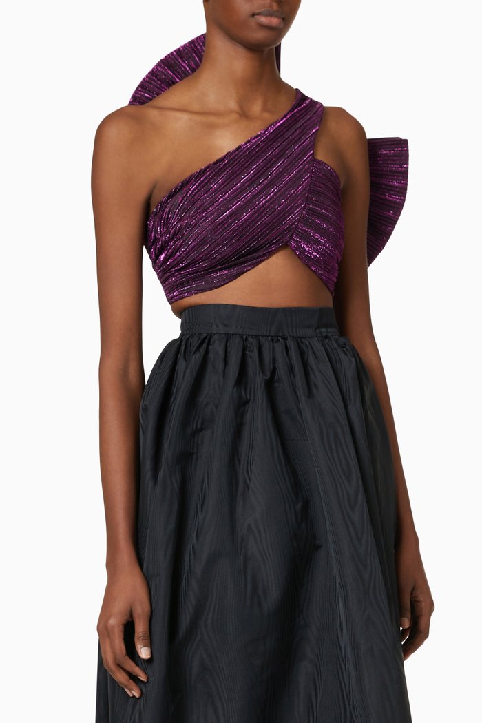 Bow Crop Top, Purple