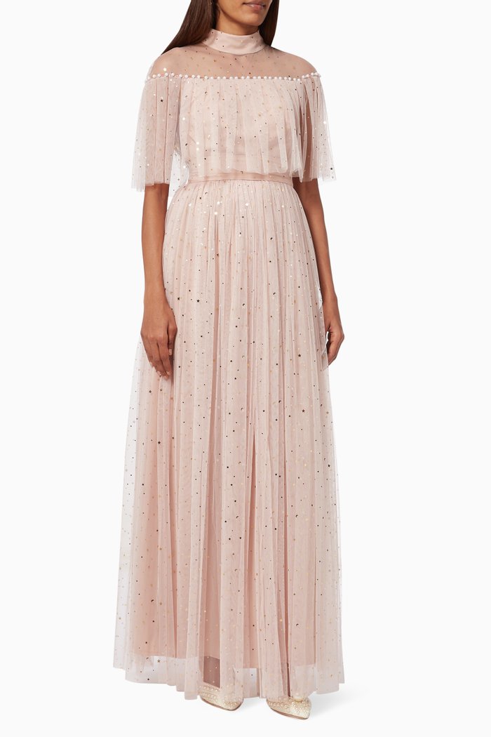 

Stars Cape Dress in Tulle, Pink